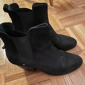 Rag & Bone Women's Black Oiled Suede Elastic SidePanel Chelsea Ankle Booties
